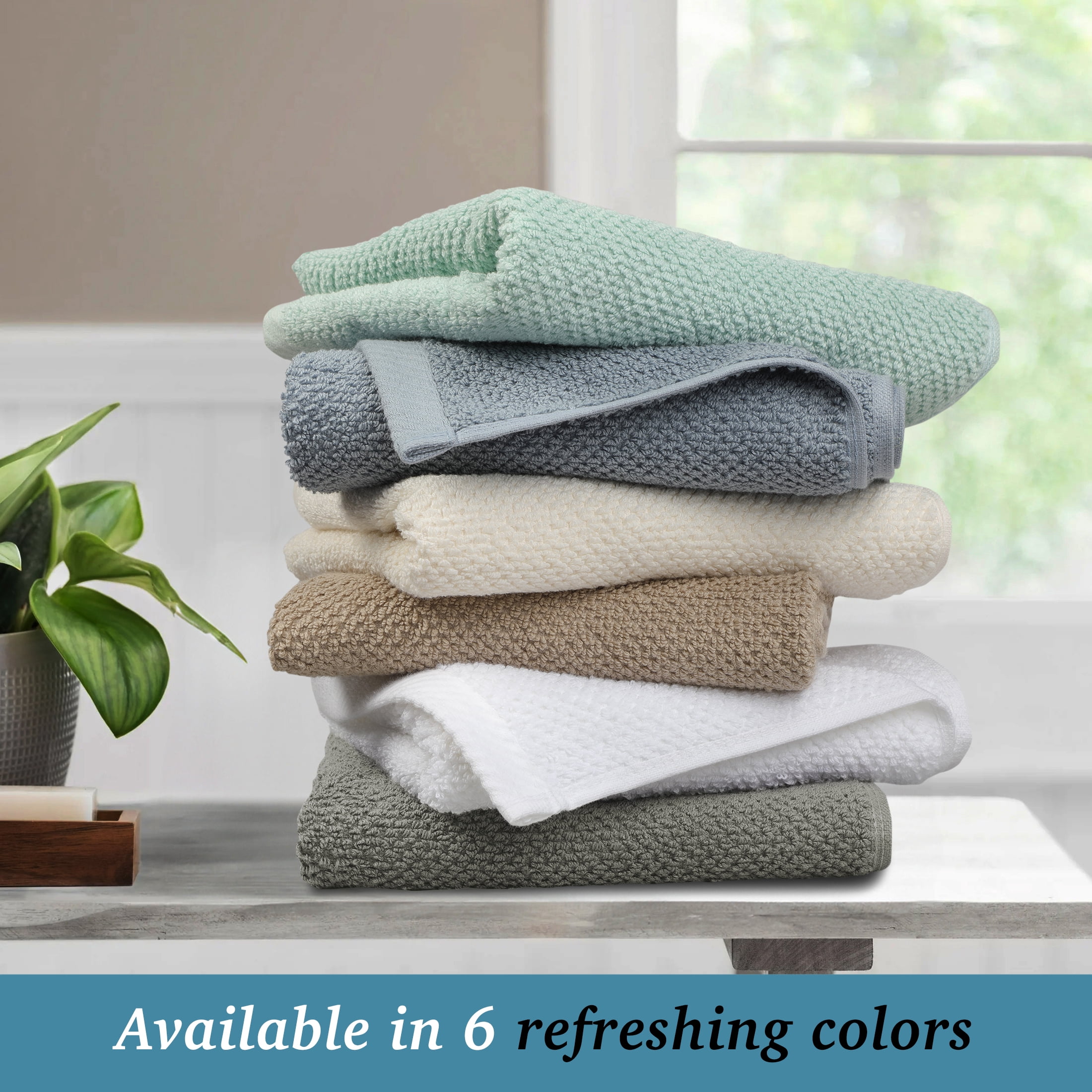 WelHome Premium Performance Towel Set, 2 Pack, 100% Cotton, 600 GSM, 2 Bath Towels 30" x 54", Popcorn Texture, Charcoal, Hotel & Spa Thick Towels for Bathroom, Soft & Absorbent