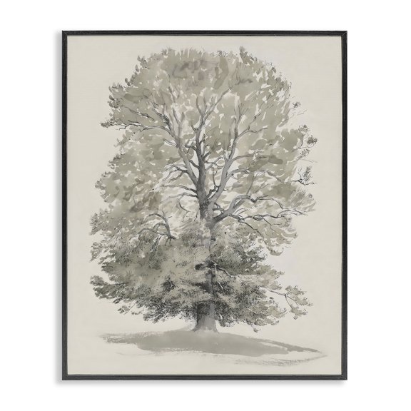 Stupell Industries Transitional Vintage Farmhouse Tall Tree Black Framed Giclee Art, 11 x 14, by Riley B