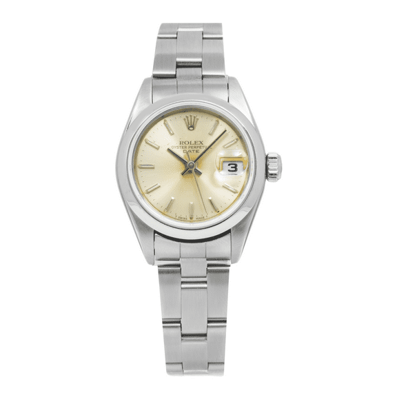 Pre-Owned Rolex Oyster Perpetual Date 79160 26MM Champagne Dial With Stainless Steel Oyster Bracelet