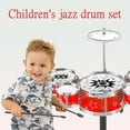 Feledorashia Kids Drum Set Toys 5 Drums, Cymbal, 2 Drumsticks, Stool