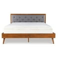 thumbnail image 3 of Allora Mid-Century Wood/Polyester King Platform Bed in Medium Brown, 3 of 12
