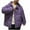 Purple, variant on Htigea Clearance Women's Hooded Winter Stand Collar Zip Puffer Jacket Baggy Short Padded Down Coats with Zip Pockets Clearance Sale Black,M