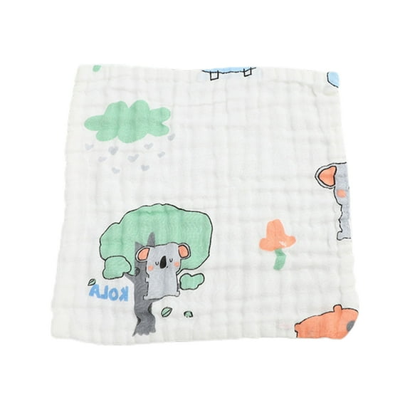 Necvior 5Pcs Baby Muslin Washcloths Natural Organic Cotton Super Soft Infant Face Towels