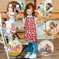 thumbnail image 6 of Red Christmas Santa Pattern Kids Aprons for Girls and Boys,Adjustable Neck Strap Toddler Aprons for Kids Cooking Baking, 6 of 7