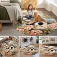 thumbnail image 5 of Retro Birdhouse Round Area Rug 3.3 FT, Non Slip Small Entryway Kitchen Mat, Pink Spring Floral Birds Vintage Washable Soft Circular Rug Non-Shedding Door Mat for Bathroom Playroom Kids Room, 5 of 9