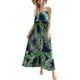thumbnail image 2 of Vestidos de verano para mujer Vestido largo bohemio sin tirantes de porcelana azul y blanca, 2 of 6