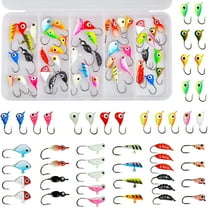 BESTSKY Fishing Lures Ice Fishing Jigs 48pcs Ice Fishing Gear Small Jigs Panfish Crappie Jigs Ice Fishing Jigging Lures Kit
