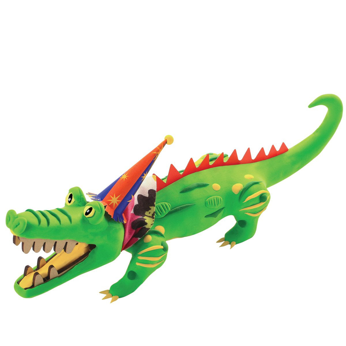 Rainbow Woodden puzzle crocodile shape with alphabet letters and numbers 