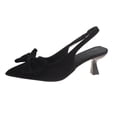thumbnail image 2 of Miluxas Closed Pointed Toe Slingback Kitten Heels Comfortable Dressy Pump Shoes Black 7(39), 2 of 9