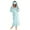 #0052-Blue, variant on Plush Robes for Women Warm Fleece Hooded Bathrobe Super Soft Long Spa Robe with Pockets
