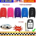 thumbnail image 4 of Dobrev Silicone Keyless Entry Case Fob Protector Cover Skin for Kia Niro Optima Sedona Sportage Sorento Soul Forte 2017 2018 2019 Smart Key   black and blue, 4 of 4