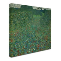 Trademark Fine Art Gustav Klimt Field of Poppies 1907 Canvas Wall Art - 18x18