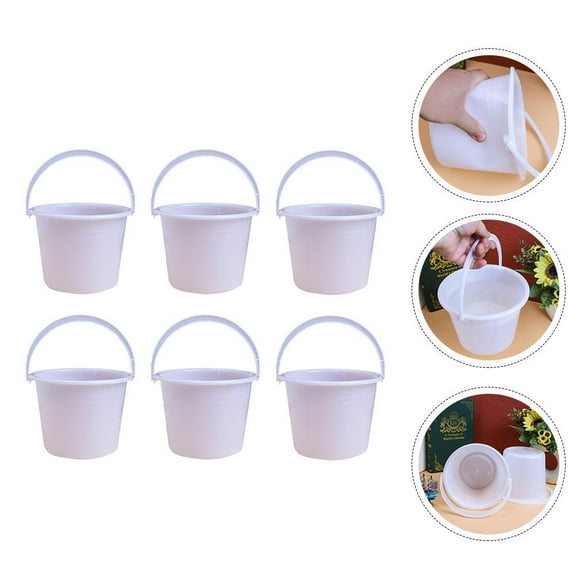PBPBOX Paint Storage Bucket White PP Large Capacity for Home and Business 6Pcs