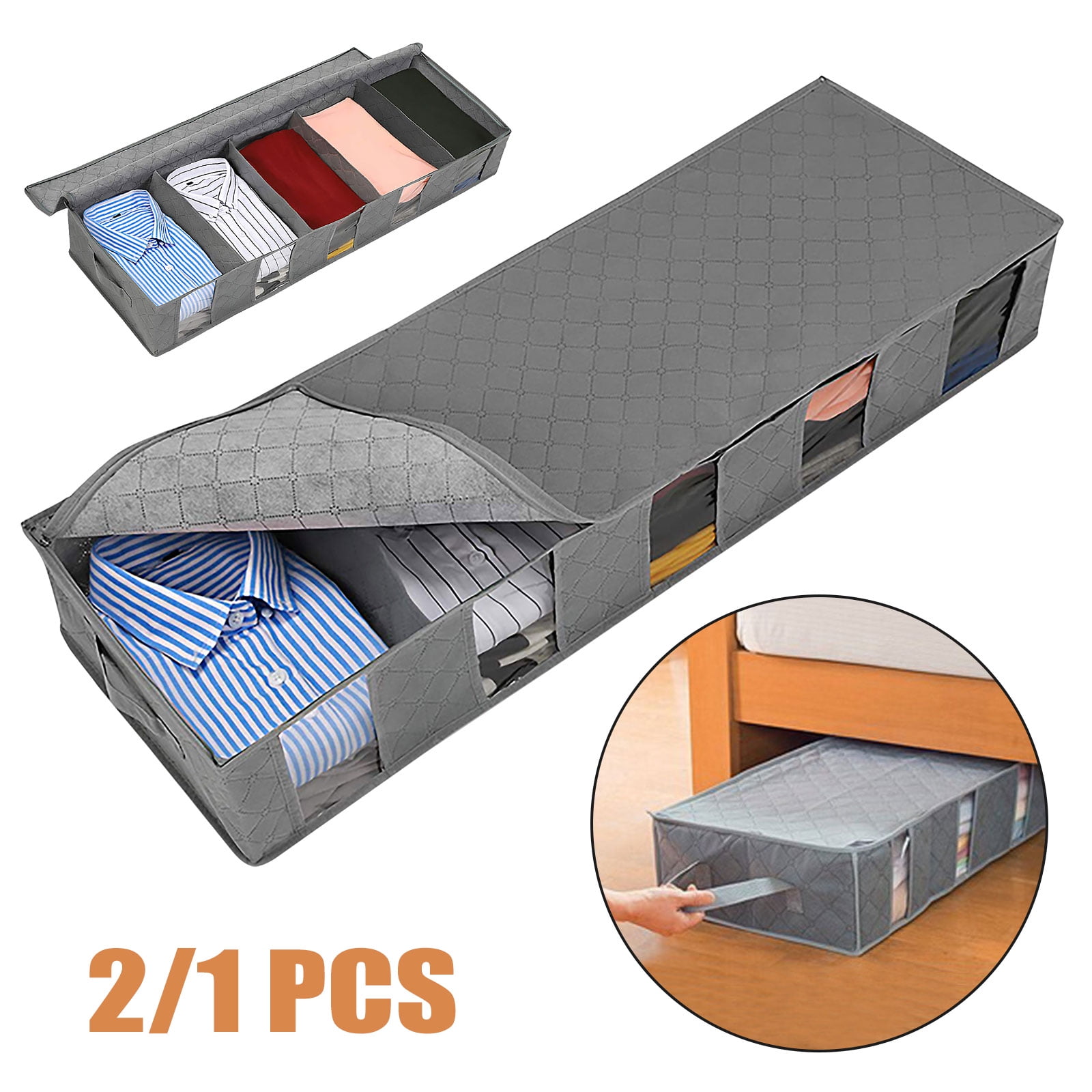 EEEkit Underbed Storage Bags, 2/1pcs Long Under the Bed Organizer