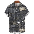 thumbnail image 2 of Camisa hawaiana de verano para hombre, con estampado 3D de brújula náutica y velero, de manga corta, informal, de secado rápido, para playa, de gran tamaño, estilo Aloha, 2 of 4