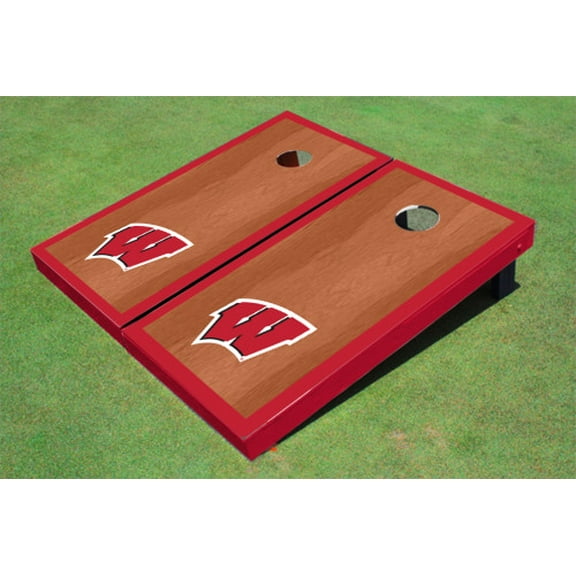 University of Wisconsin Red Rosewood Matching Borders Cornhole Boards