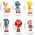 thumbnail image 4 of 6 Pcs  Sonic The Hedgehog Toys Action Figure，Ideal Gifts & Cake Topper for Boys Girls Fans Birthday Party Favors, 4 of 8