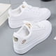 thumbnail image 2 of Zapatos de mujer de primavera y verano, superficie de cuero PU, estilo deportivo transpirable, zapatos casuales, zapatos de tabla, zapatos blancos de estudiante, zapatos bajos, 2 of 6