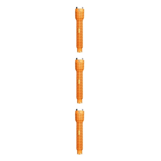 Ruiboury 8IN1 Évier Installateur Clé à Canal Outil de Réparation Résistant à l'Usure Plomberie Installation Outils à Main Tuyau Extracteur Orange 3Set