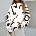 thumbnail image 2 of Wutalume Women's Fashion Floral Print Long Sleeve High Neck Sweatshirt Top, Elegant and Comfortable for Casual and Dressy Wear, with a Relaxed Fit and Beautiful Patterns,White XL, 2 of 5