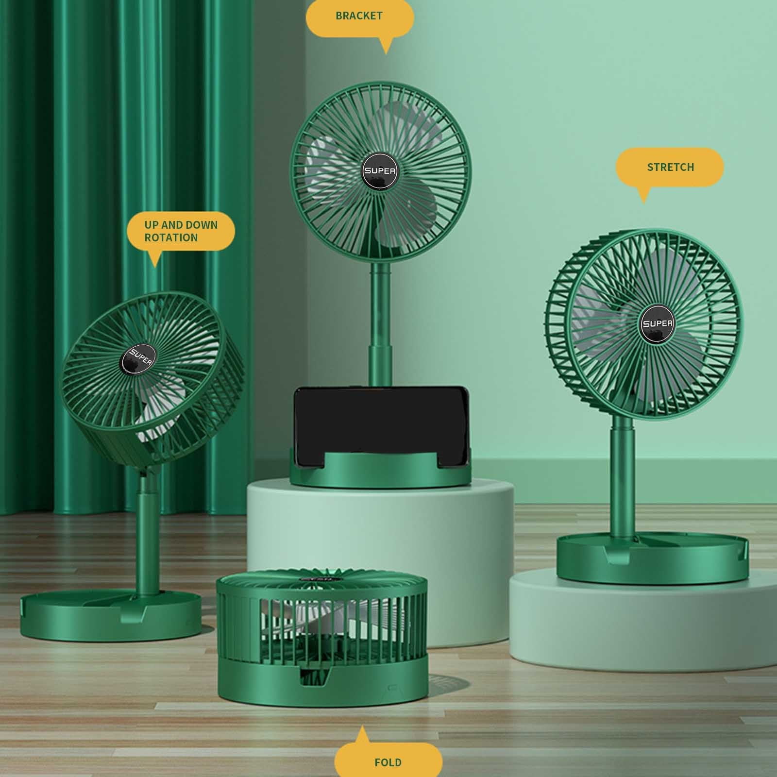 Aufmer Portable Foldable Small Fan Quiet Rechargeable Office Desktop Fan✫20% off New 2024