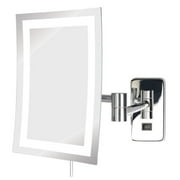 Jerdon JRT710CL 6.5-Inch by 9-Inch LED Lighted Wall Mount Rectangular Makeup Mirror, Chrome Finish