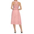 thumbnail image 4 of Summer Midi Dresses for Women Halter Sleeveless Square Neck Dresses Fitted Waist Causal Solid Dress, L, 4 of 7