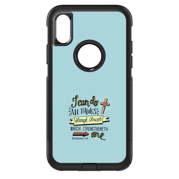 DistinctInk Custom SKIN / DECAL compatible with OtterBox Commuter for iPhone XR (6.1" Screen) - Philippians 4:13 - I can do everything through Christ