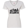 thumbnail image 3 of Inktastic Atlanta Skyline Grunge Women's V-Neck T-Shirt, 3 of 5