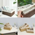 3Piece Wicker Storage Basket， Storage boxes with Removable Liner，Woven