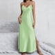 thumbnail image 1 of TaTaai Women‘s Summer Slip Nightgown, V-Neck Sleeveless Slit Sleep Dress, Solid Color Satin Loungewear, Comfortable Pajama Dress Gift, 1 of 8