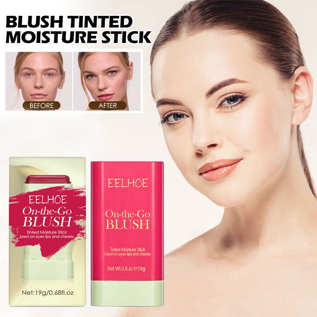 Crema rubor en barra resistente al agua de larga duración para mejillas/tinte de labios/maquillaje de sombra de ojos