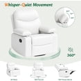 thumbnail image 2 of LAZZO Recliner Chair with Adjustable Armrests, Oversized 360° Swivel Chair for Nursery & Living Room, White, 2 of 8