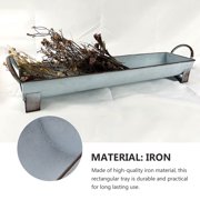 IBASETOY Long Storage Tray Snack Holder Rectangular Grey 1Pack for Study