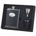 thumbnail image 2 of Visol VSET28 Eclipse Black Leather 6oz Flask Gift Set, 2 of 4