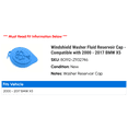 thumbnail image 2 of Windshield Washer Fluid Reservoir Cap - Compatible with 2000 - 2017 BMW X5 2001 2002 2003 2004 2005 2006 2007 2008 2009 2010 2011 2012 2013 2014 2015 2016, 2 of 2