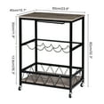 thumbnail image 6 of 3-Tier Bar Carts Kitchen Serving Utility Cart on Wheels with Storage for Outdoor,Kitchen,Club,Living Room, Wood Furniture with Metal Frame, 6 of 7