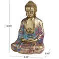 thumbnail image 3 of 8" x 12" Multi Colored Resin Buddha Sculpture, by DecMode, 3 of 9