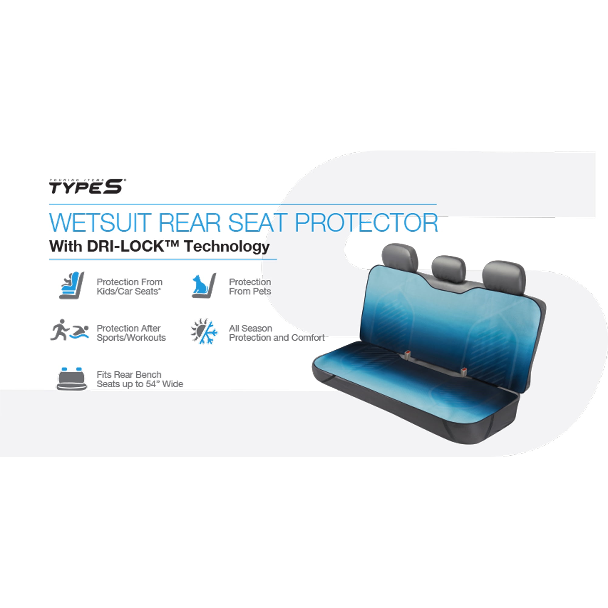 Type S Wetsuit Rear Bench Seat Protector with Dri-Lock Technology