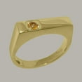 thumbnail image 2 of LBG British Made 14k Yellow Gold Natural Citrine Mens Engagement Ring - 33 size options - Size 9.25, 2 of 6
