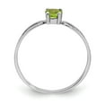 thumbnail image 2 of Solid 14k White Gold 4mm Peridot Green August Gemstone Engagement Ring Size 9, 2 of 4