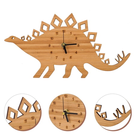 USHOBE Wooden Dinosaur Clock For Home Use 1Pcs 12.6x7.1in