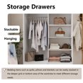 thumbnail image 6 of MDQMD White Wardrobe Closet with 4 Drawers, Large Bedroom Armoires with Sliding Door and Hanging Rod for Bedroom, 6 of 7