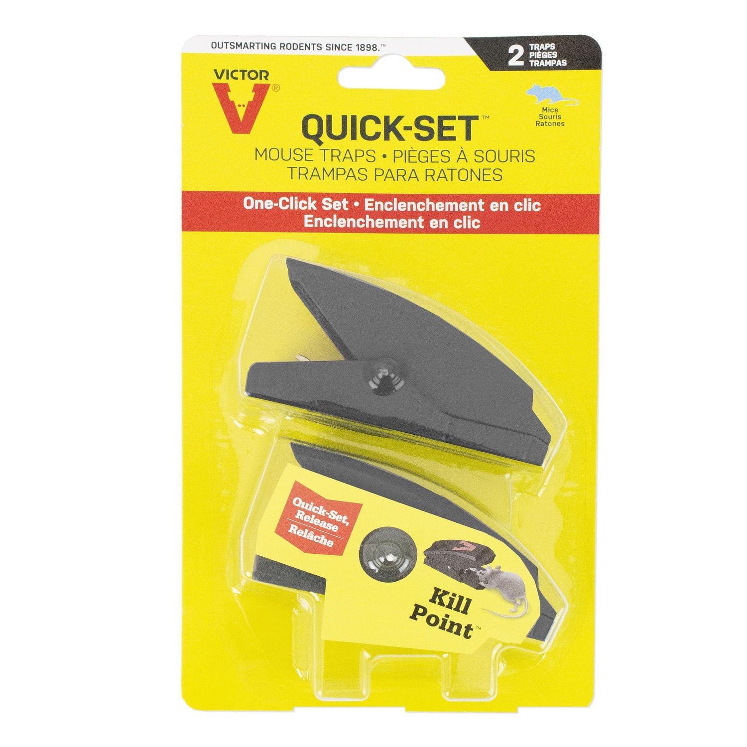 Victor Quick-Set Mouse Trap – 2 Traps, Quick and easy snap trap