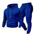 thumbnail image 2 of Men’s Hooded Sweatshirt and Jogger Pants Set Pullover Long Sleeve Top and Drawstring Waist Bottoms Casual Tracksuit, 2 of 4