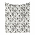 thumbnail image 1 of Dutch Soft Flannel Fleece Throw Blanket, Traditional Netherlands Illustration with Hand Drawn Windmills Tulips, Cozy Plush for Indoor and Outdoor Use, 50" x 70", Brown and White, by Ambesonne, 1 of 6