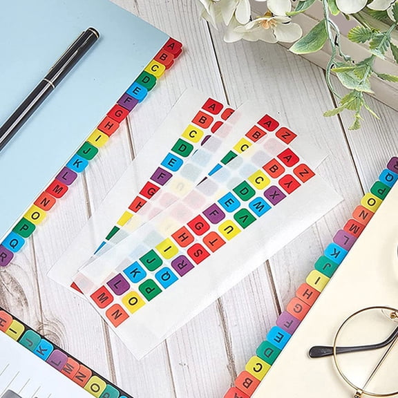 LOLIPPYY Sticky Letter Tabs Pet Assorted Color for DIY Crafts and Books