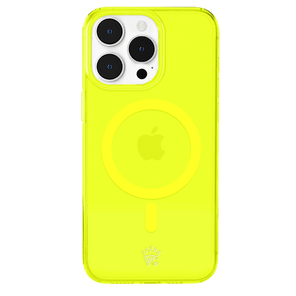 VELVET CAVIAR Neon Yellow iPhone 14 Pro Max Case - Compatible with MagSafe - Clear Protective Phone Cases