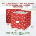 thumbnail image 6 of Hold N' Storage Christmas Ornament Storage Box with Lid. Stores up to 64- 3” Ornaments – Red/White Snowflakes, 6 of 9
