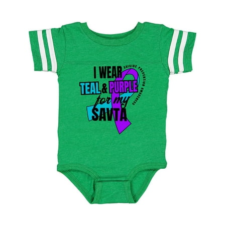 

Inktastic Suicide Prevention I Wear Teal and Purple for My Savta Gift Baby Boy or Baby Girl Bodysuit